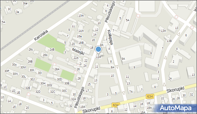 Ząbki, Piłsudskiego Józefa, marsz., 11A, mapa Ząbki