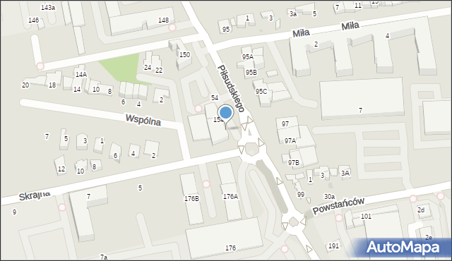 Ząbki, Piłsudskiego Józefa, marsz., 156, mapa Ząbki