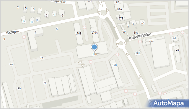 Ząbki, Piłsudskiego Józefa, marsz., 176, mapa Ząbki