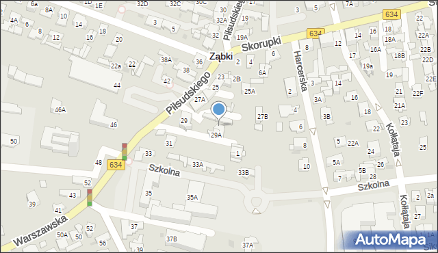 Ząbki, Piłsudskiego Józefa, marsz., 29B, mapa Ząbki