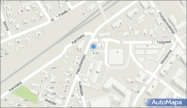Ząbki, Piłsudskiego Józefa, marsz., 3, mapa Ząbki