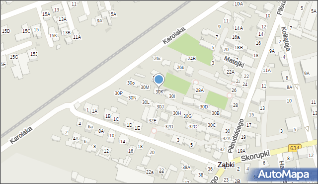 Ząbki, Piłsudskiego Józefa, marsz., 30K, mapa Ząbki
