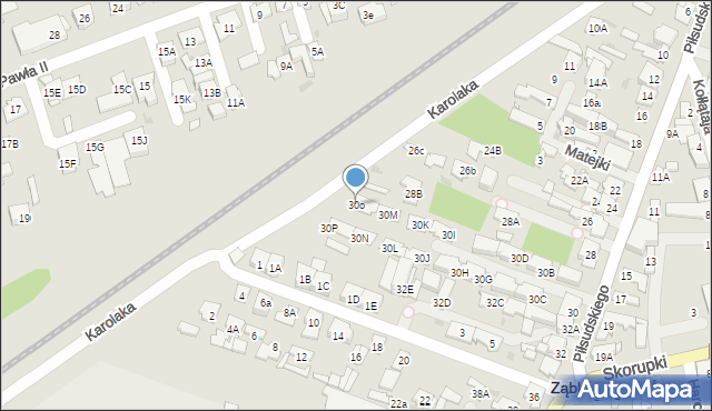 Ząbki, Piłsudskiego Józefa, marsz., 30o, mapa Ząbki