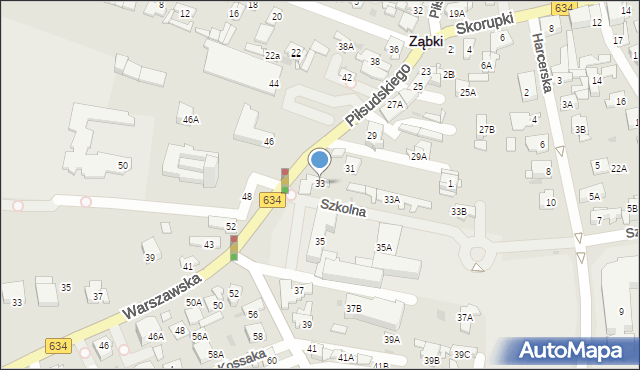 Ząbki, Piłsudskiego Józefa, marsz., 33, mapa Ząbki