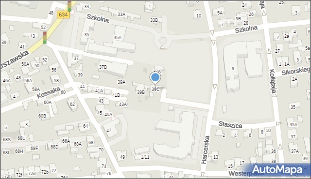 Ząbki, Piłsudskiego Józefa, marsz., 39C, mapa Ząbki