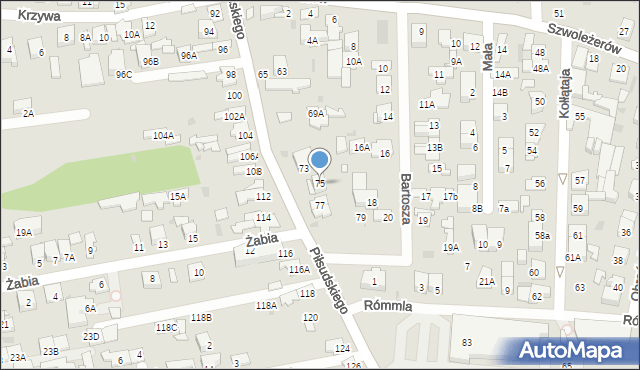 Ząbki, Piłsudskiego Józefa, marsz., 75, mapa Ząbki