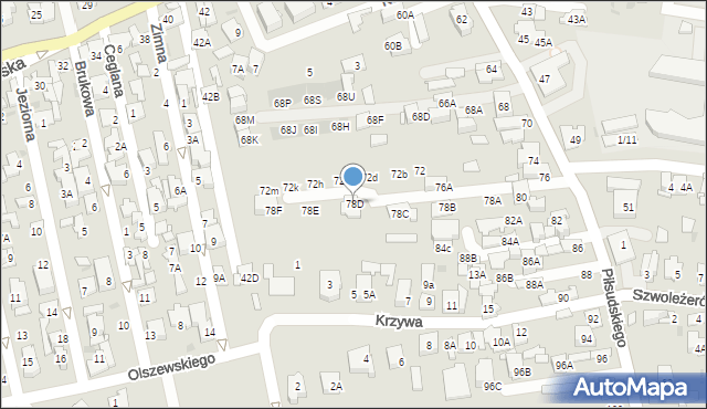 Ząbki, Piłsudskiego Józefa, marsz., 78D, mapa Ząbki