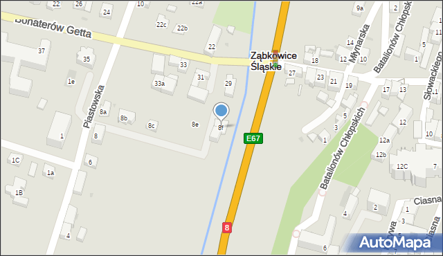Ząbkowice Śląskie, Piastowska, 8f, mapa Ząbkowice Śląskie