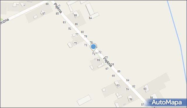 Zaborów Drugi, Piękna, 71, mapa Zaborów Drugi