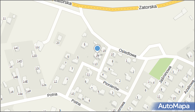 Zaborze, Pionierów, 15, mapa Zaborze