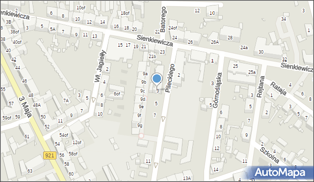 Zabrze, Pileckiego Witolda, rtm., 3, mapa Zabrza