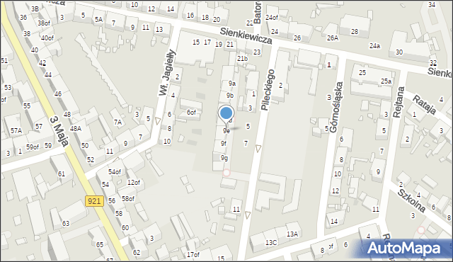 Zabrze, Pileckiego Witolda, rtm., 9e, mapa Zabrza