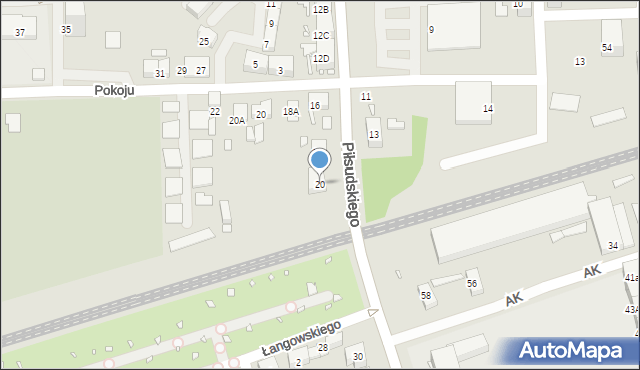 Zabrze, Piłsudskiego Józefa, marsz., 20, mapa Zabrza