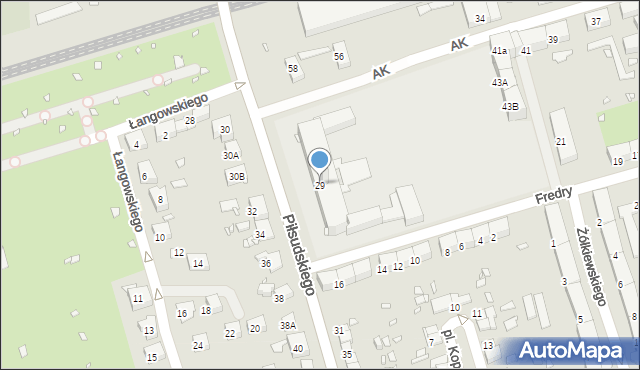 Zabrze, Piłsudskiego Józefa, marsz., 29, mapa Zabrza