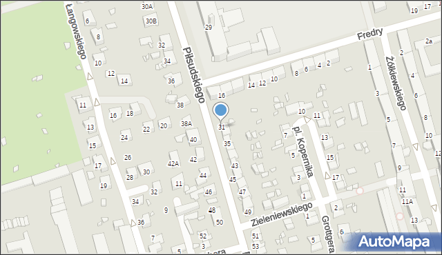 Zabrze, Piłsudskiego Józefa, marsz., 31, mapa Zabrza