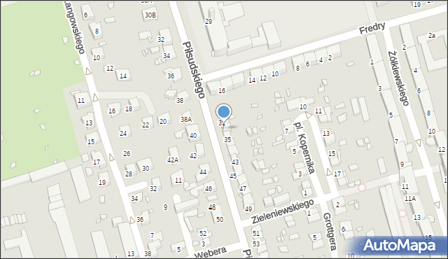 Zabrze, Piłsudskiego Józefa, marsz., 33, mapa Zabrza