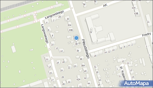 Zabrze, Piłsudskiego Józefa, marsz., 34, mapa Zabrza