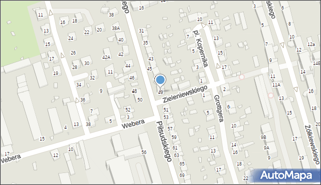 Zabrze, Piłsudskiego Józefa, marsz., 49, mapa Zabrza