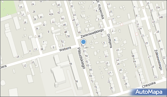 Zabrze, Piłsudskiego Józefa, marsz., 55, mapa Zabrza