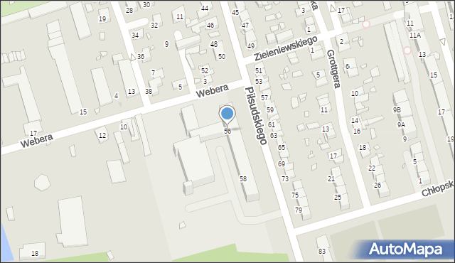 Zabrze, Piłsudskiego Józefa, marsz., 56, mapa Zabrza