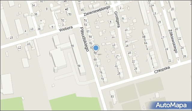 Zabrze, Piłsudskiego Józefa, marsz., 67, mapa Zabrza