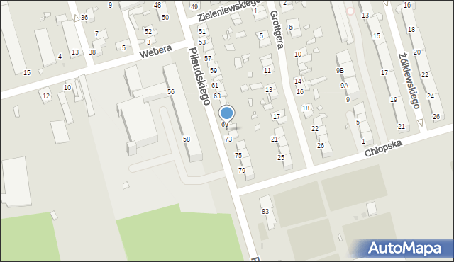 Zabrze, Piłsudskiego Józefa, marsz., 71, mapa Zabrza