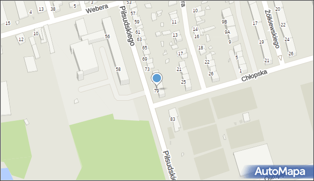 Zabrze, Piłsudskiego Józefa, marsz., 79, mapa Zabrza