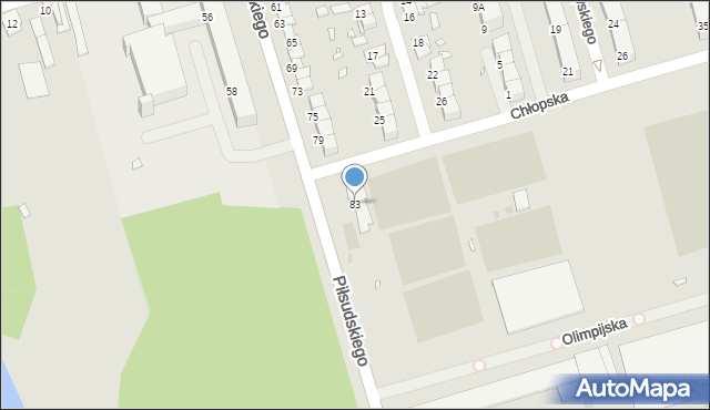 Zabrze, Piłsudskiego Józefa, marsz., 83, mapa Zabrza