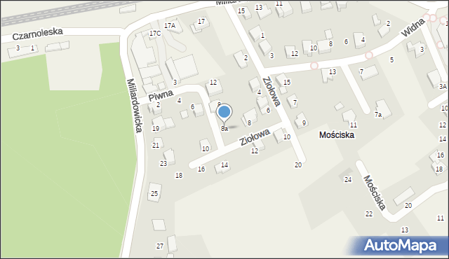 Zabrzeg, Piwna, 8a, mapa Zabrzeg