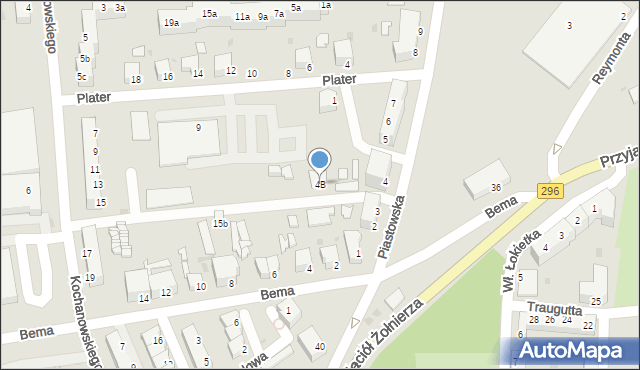 Żagań, Piastowska, 4B, mapa Żagań