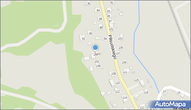 Zagórz, Piłsudskiego Józefa, marsz., 100, mapa Zagórz