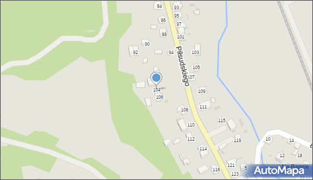 Zagórz, Piłsudskiego Józefa, marsz., 104, mapa Zagórz