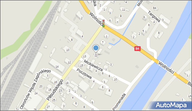 Zagórz, Piłsudskiego Józefa, marsz., 11, mapa Zagórz