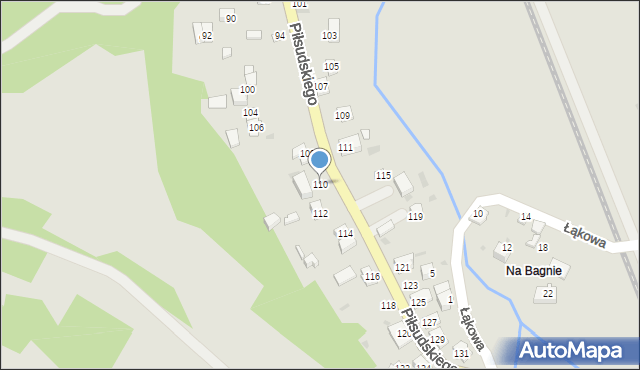 Zagórz, Piłsudskiego Józefa, marsz., 110, mapa Zagórz