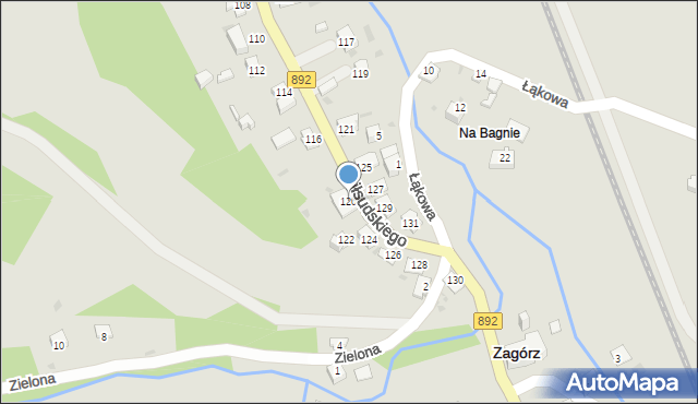 Zagórz, Piłsudskiego Józefa, marsz., 120, mapa Zagórz