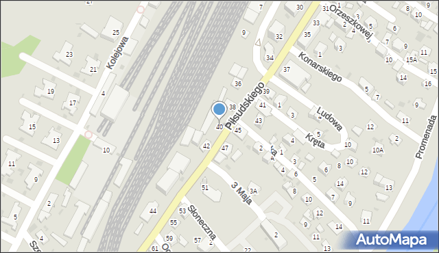 Zagórz, Piłsudskiego Józefa, marsz., 40, mapa Zagórz