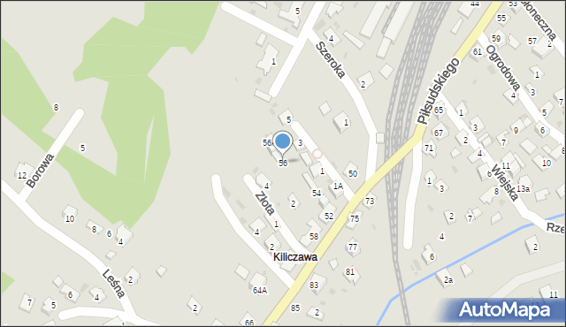 Zagórz, Piłsudskiego Józefa, marsz., 56, mapa Zagórz