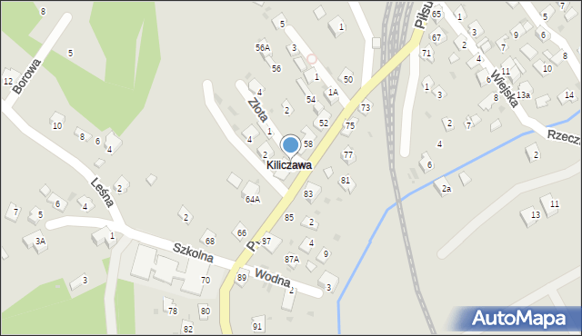 Zagórz, Piłsudskiego Józefa, marsz., 60, mapa Zagórz