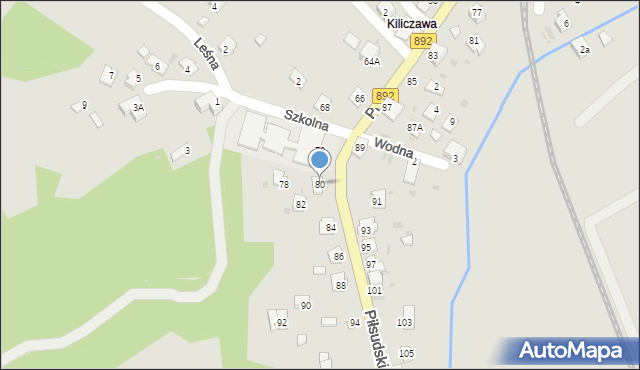 Zagórz, Piłsudskiego Józefa, marsz., 80, mapa Zagórz