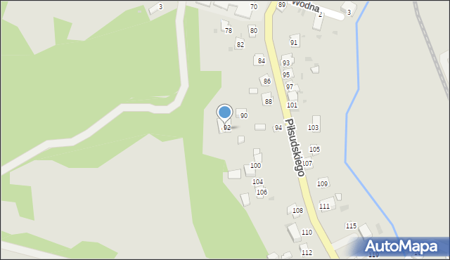 Zagórz, Piłsudskiego Józefa, marsz., 96, mapa Zagórz