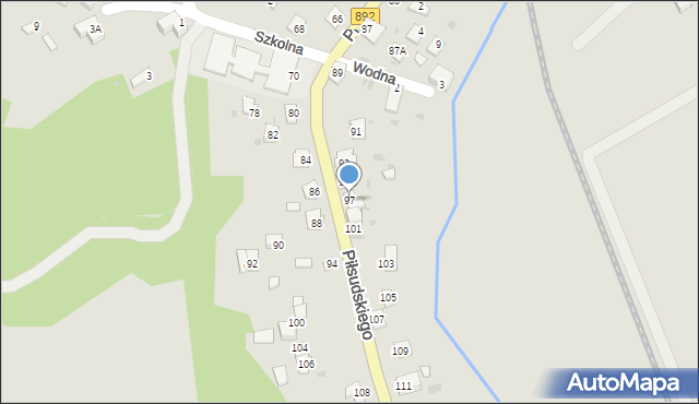 Zagórz, Piłsudskiego Józefa, marsz., 97, mapa Zagórz