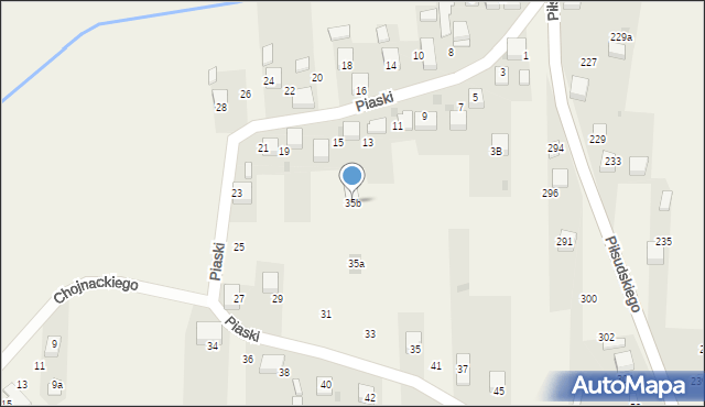 Zagórze, Piaski, 35b, mapa Zagórze