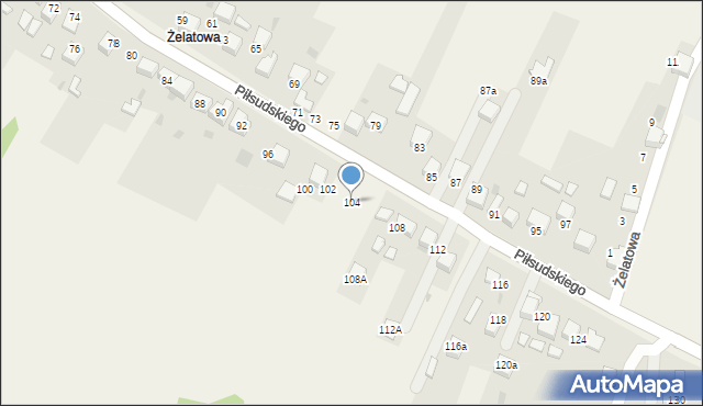 Zagórze, Piłsudskiego Józefa, marsz., 104, mapa Zagórze