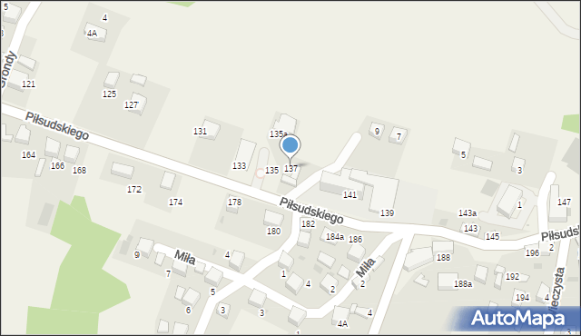 Zagórze, Piłsudskiego Józefa, marsz., 137, mapa Zagórze