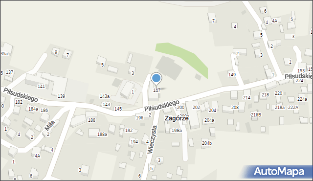 Zagórze, Piłsudskiego Józefa, marsz., 147, mapa Zagórze