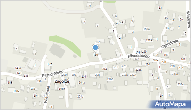 Zagórze, Piłsudskiego Józefa, marsz., 149, mapa Zagórze