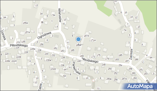 Zagórze, Piłsudskiego Józefa, marsz., 165A, mapa Zagórze