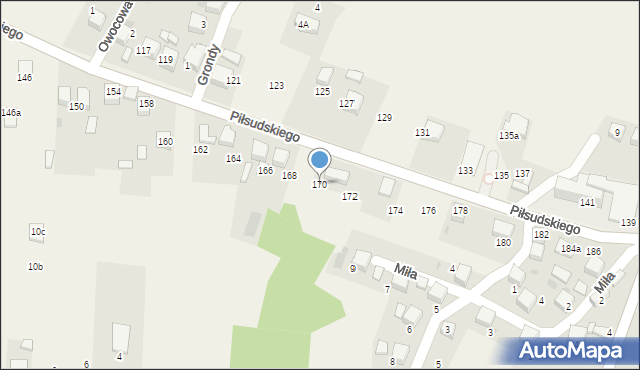 Zagórze, Piłsudskiego Józefa, marsz., 170, mapa Zagórze