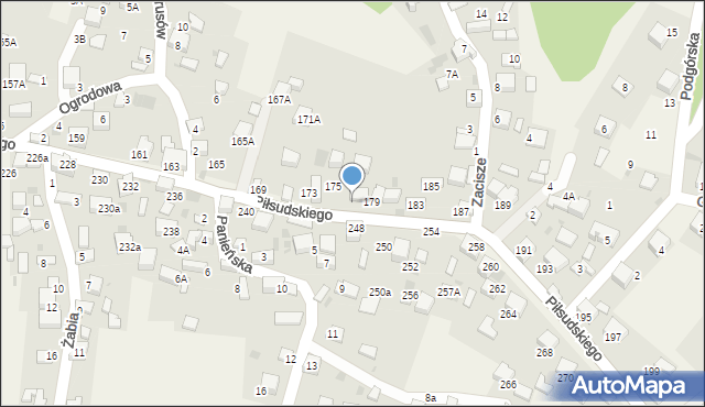 Zagórze, Piłsudskiego Józefa, marsz., 177, mapa Zagórze