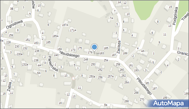 Zagórze, Piłsudskiego Józefa, marsz., 181, mapa Zagórze